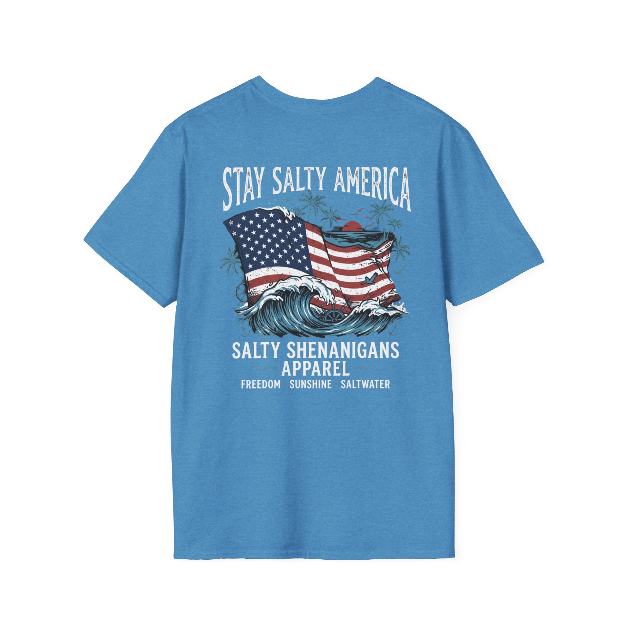 Stay Salty America Patriotic Coastal T-Shirt | Salty Shenanigans Apparel Printify