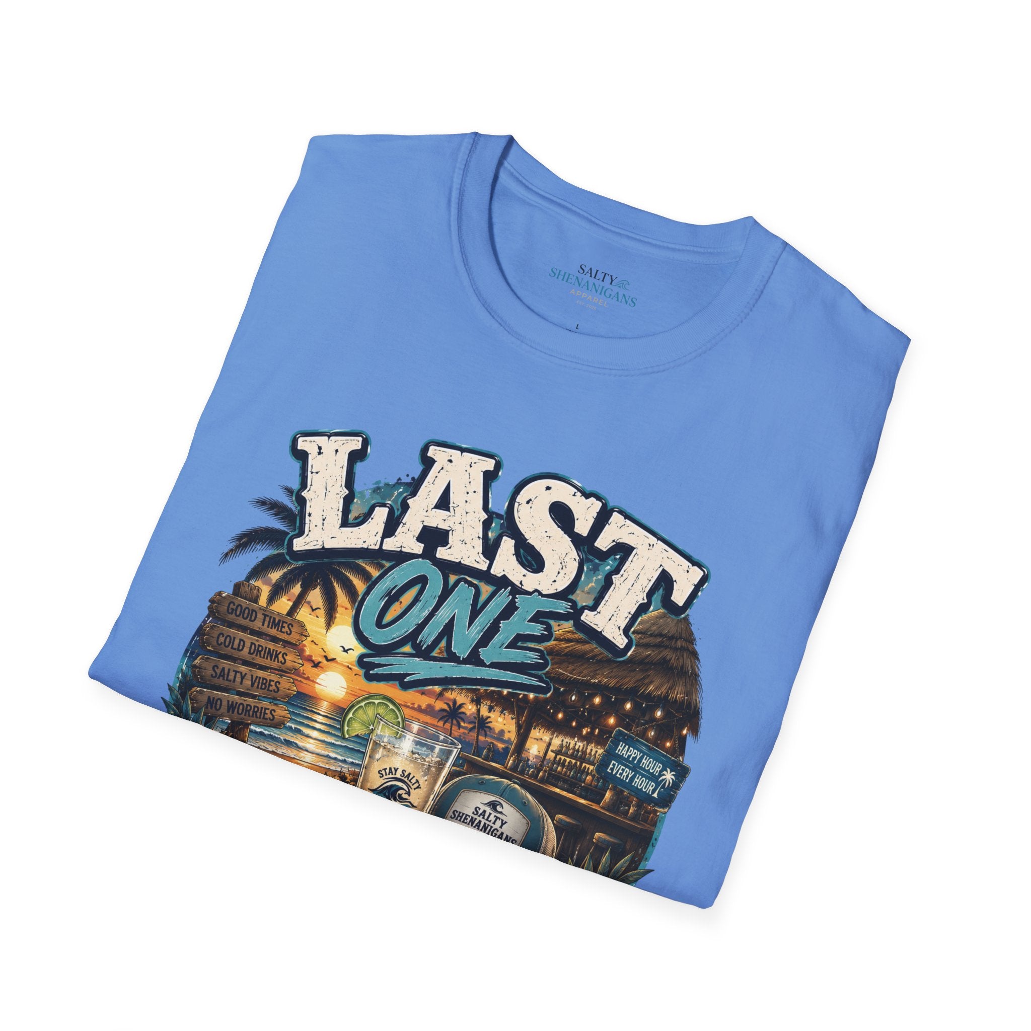 Last One Standing Beach Bar Graphic Tee Printify