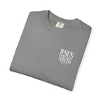 Jesus Saves T-Shirt — Minimal Embossed Religious Tee Printify