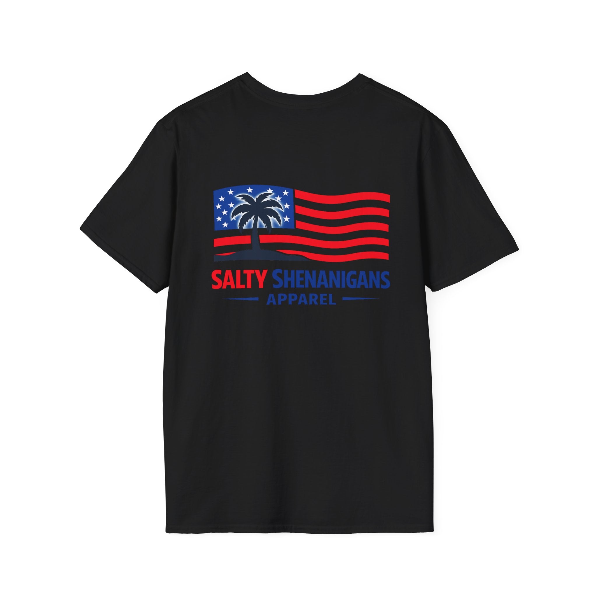 Salty Shenanigans Apparel USA Flag Palm T-Shirt Printify