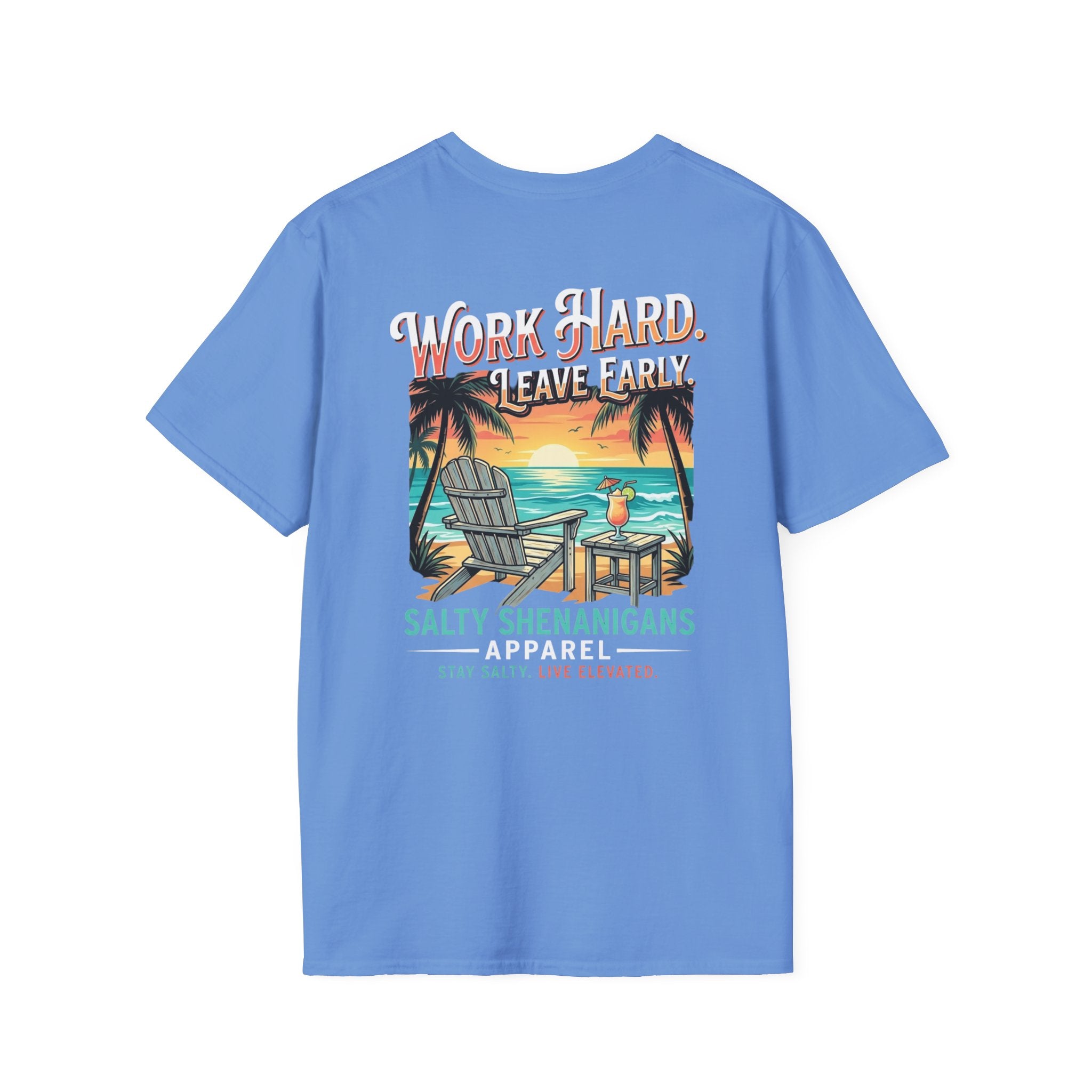 Work Hard. Leave Early.™ Premium Coastal Lifestyle Tee | Salty Shenanigans Apparel Printify