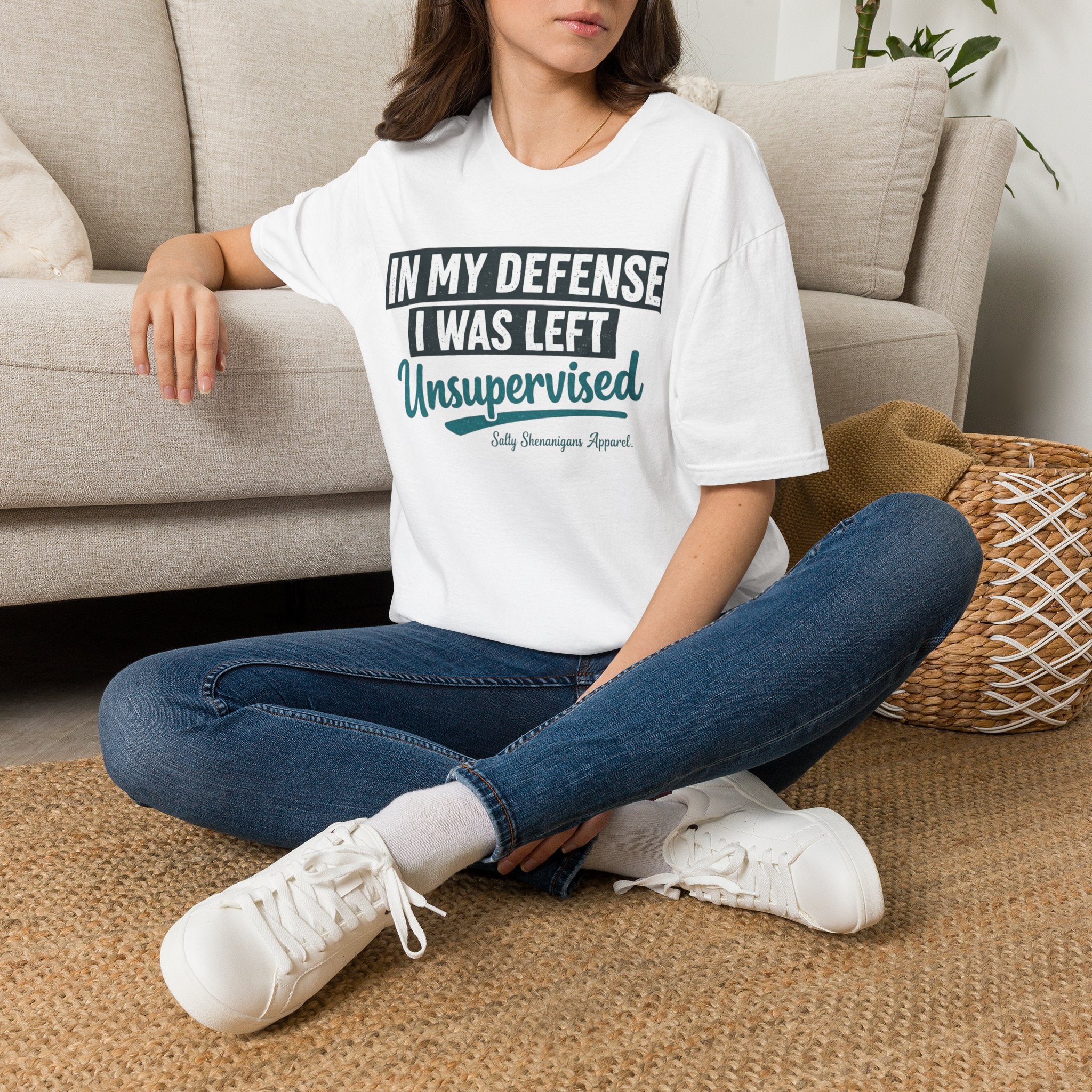 In My Defense I Was Left Unsupervised T-shirt Salty Shenanigans Apparel Printify