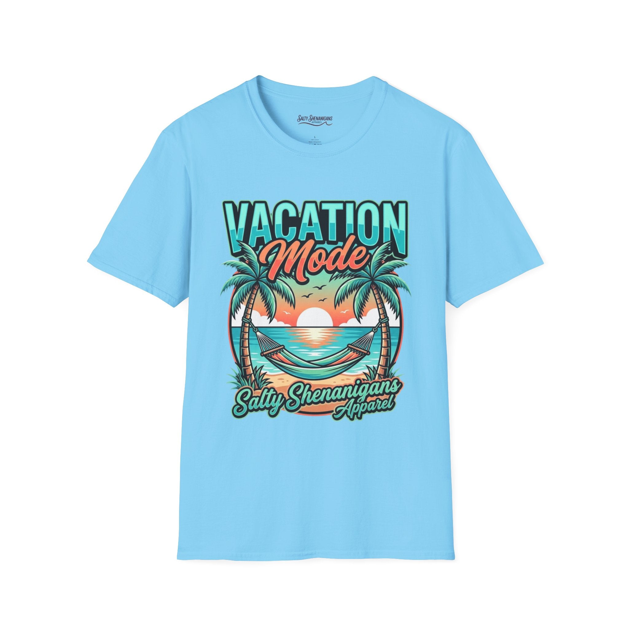 Vacation Mode Sunset Hammock Beach Tee Printify