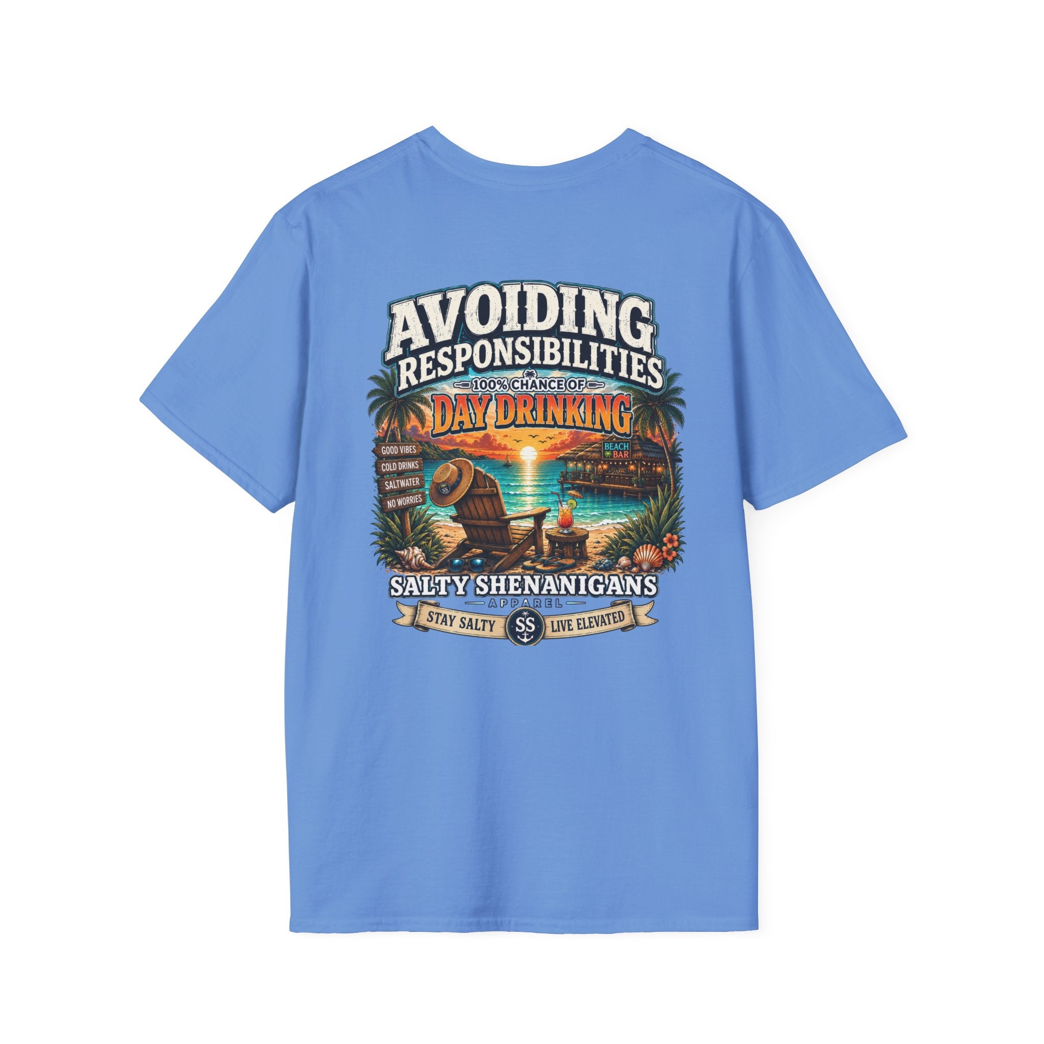 Avoiding Responsibilities Coastal Lifestyle Graphic Tee Printify