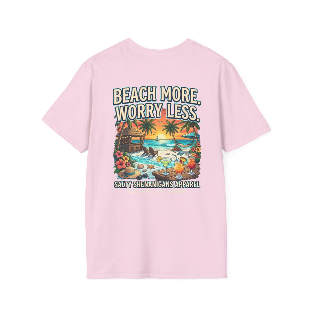Beach More. Worry Less. Coastal Beach Tee Printify