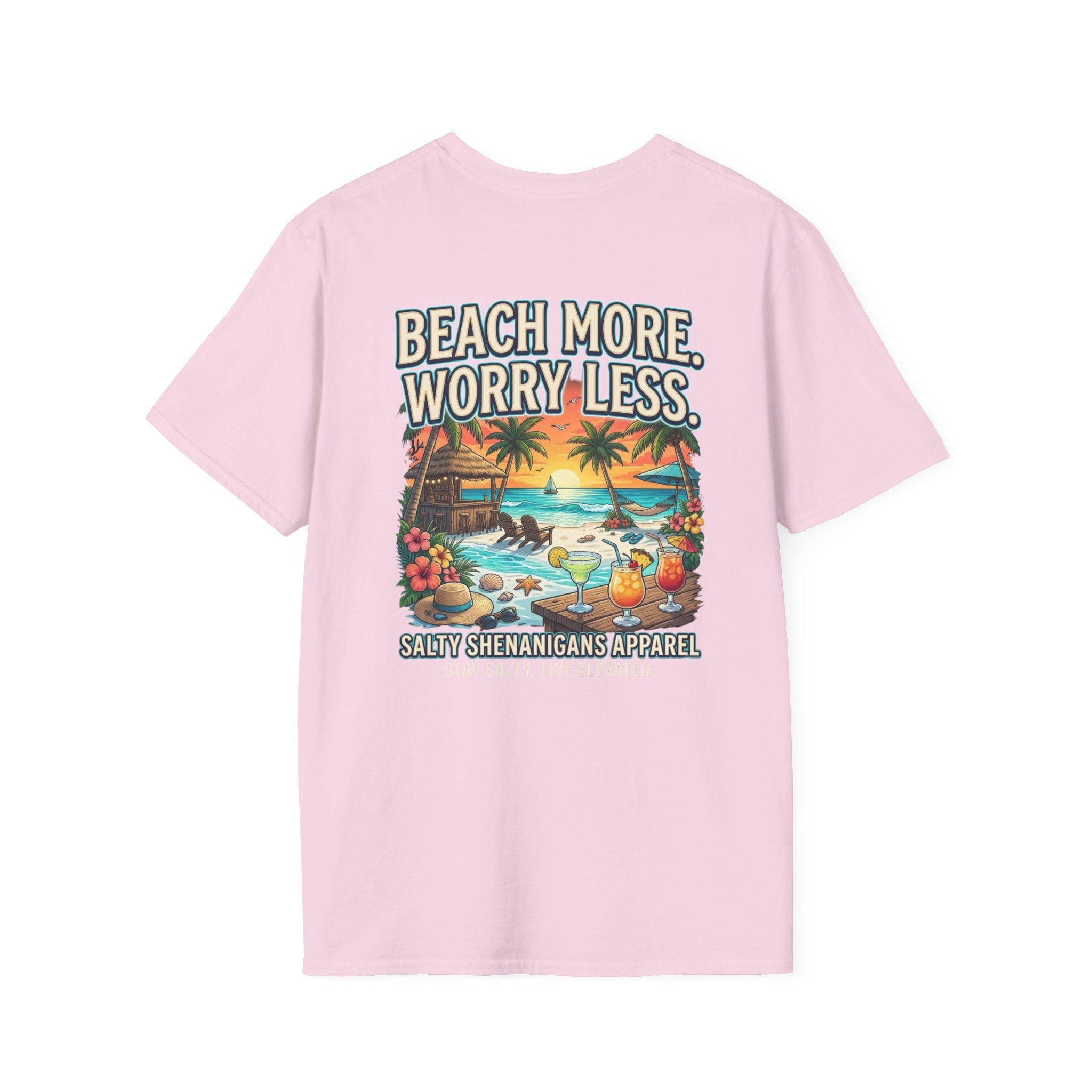 Beach More. Worry Less. Coastal Beach Tee Printify