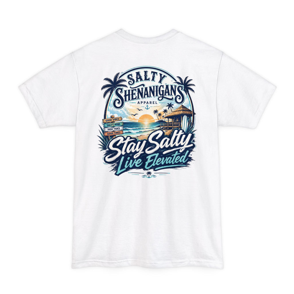 Stay Salty, Live Elevated Coastal Beach Bar Tall Tee Printify