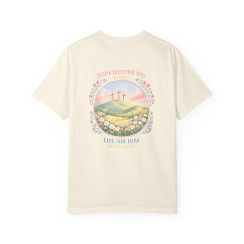 Clothed In Christ -Christian T-Shirt — "Jesus Died For You, Live For Him" Graphic Tee Printify