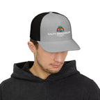 Salty Shenanigans Apparel Coastal Palm Wave Logo Collection | Premium Beach Lifestyle Trucker Hat & Graphic Tee | Richardson 112 Inspired Printify