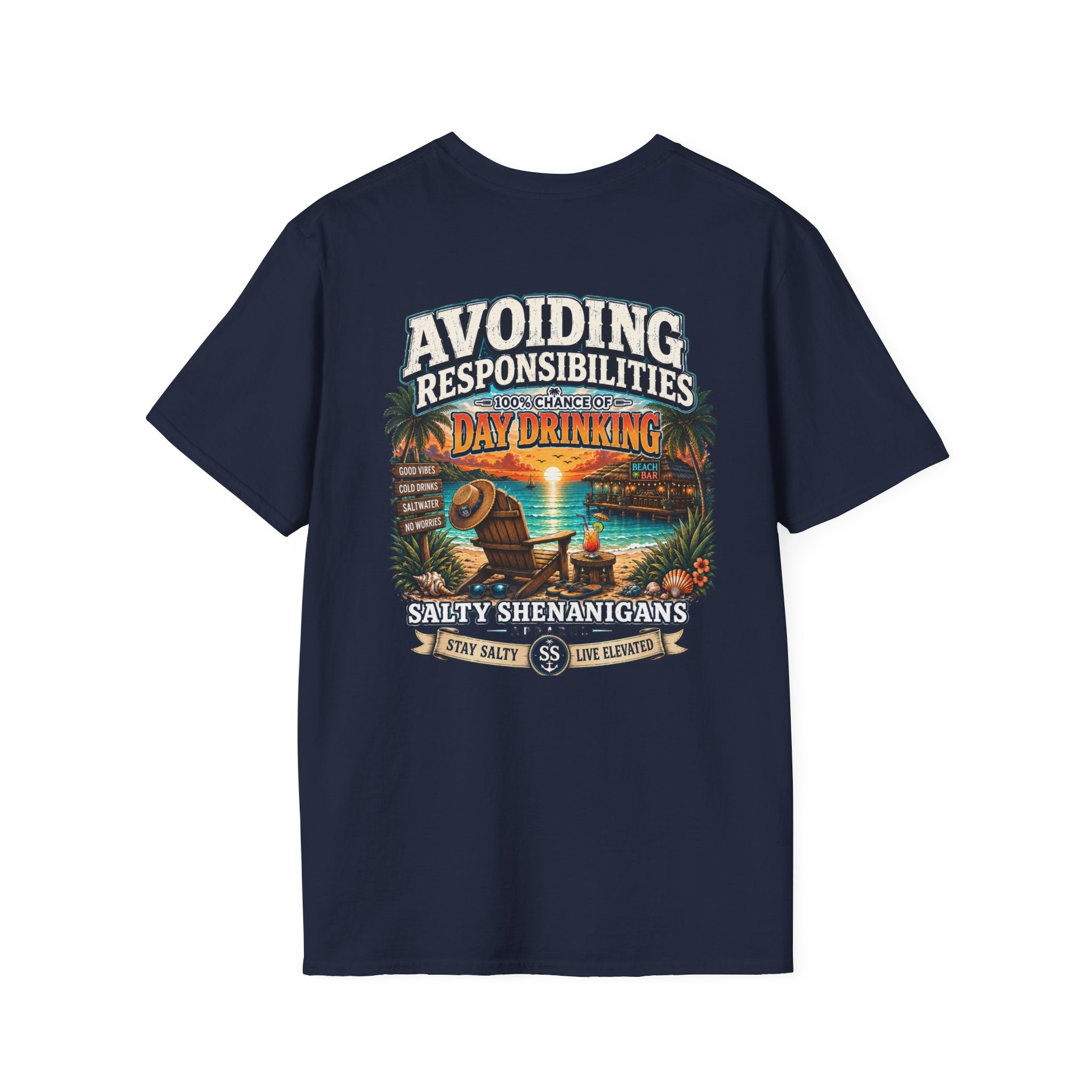 Avoiding Responsibilities Coastal Lifestyle Graphic Tee Printify