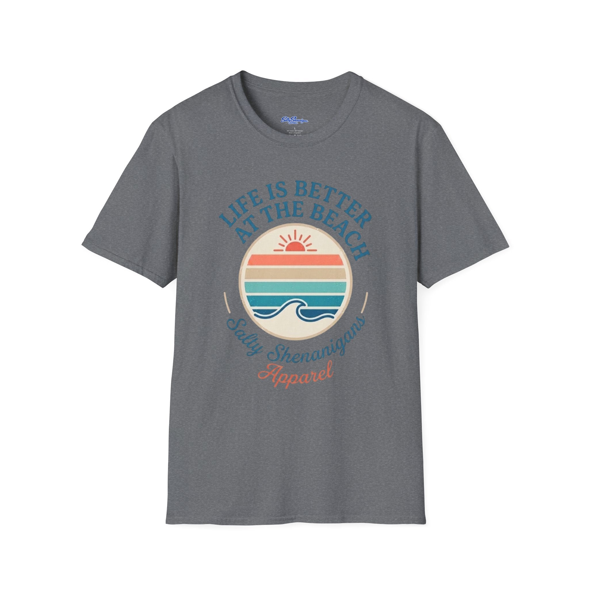 Salty Shenanigans Apparel Life's Better At The Beach T-Shirt Printify