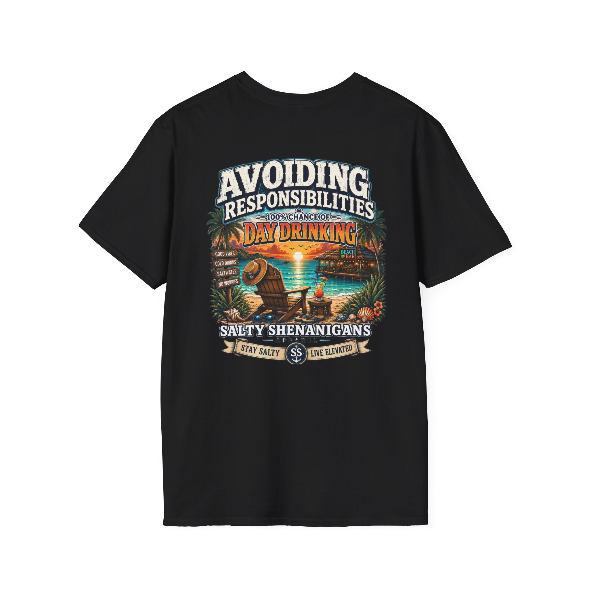 Avoiding Responsibilities Coastal Lifestyle Graphic Tee Printify