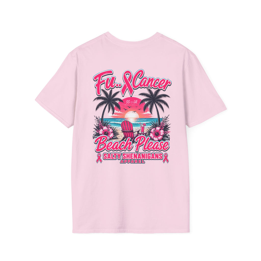 Fu.. Cancer – Beach Please | Cancer Awareness Beach Shirt Printify