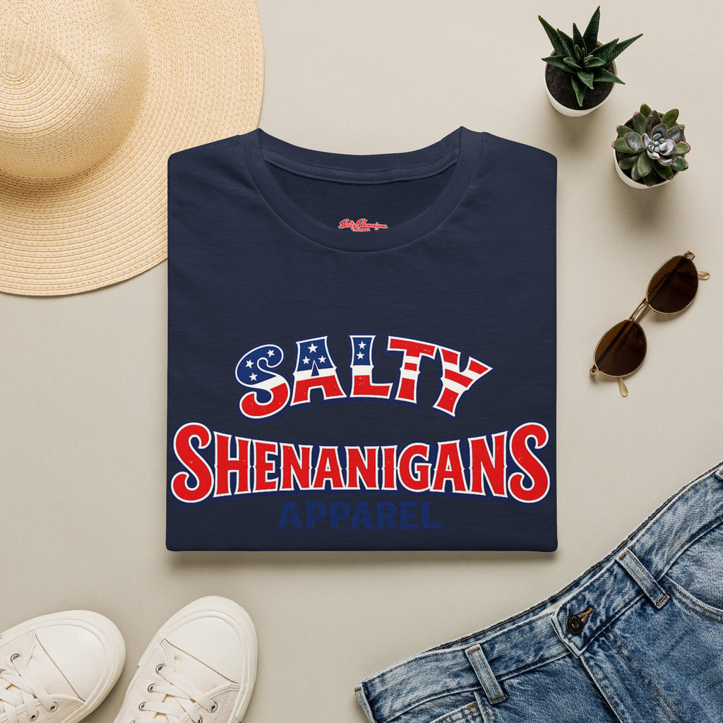 Salty Shenanigans Apparel Red/White/Blue T-Shirt Printify