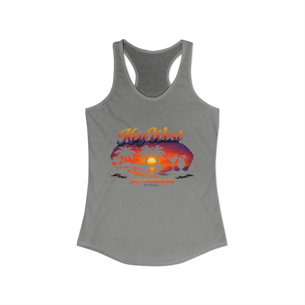 Women's Salty Shenanigans Key West Palm Racerback Tank Printify