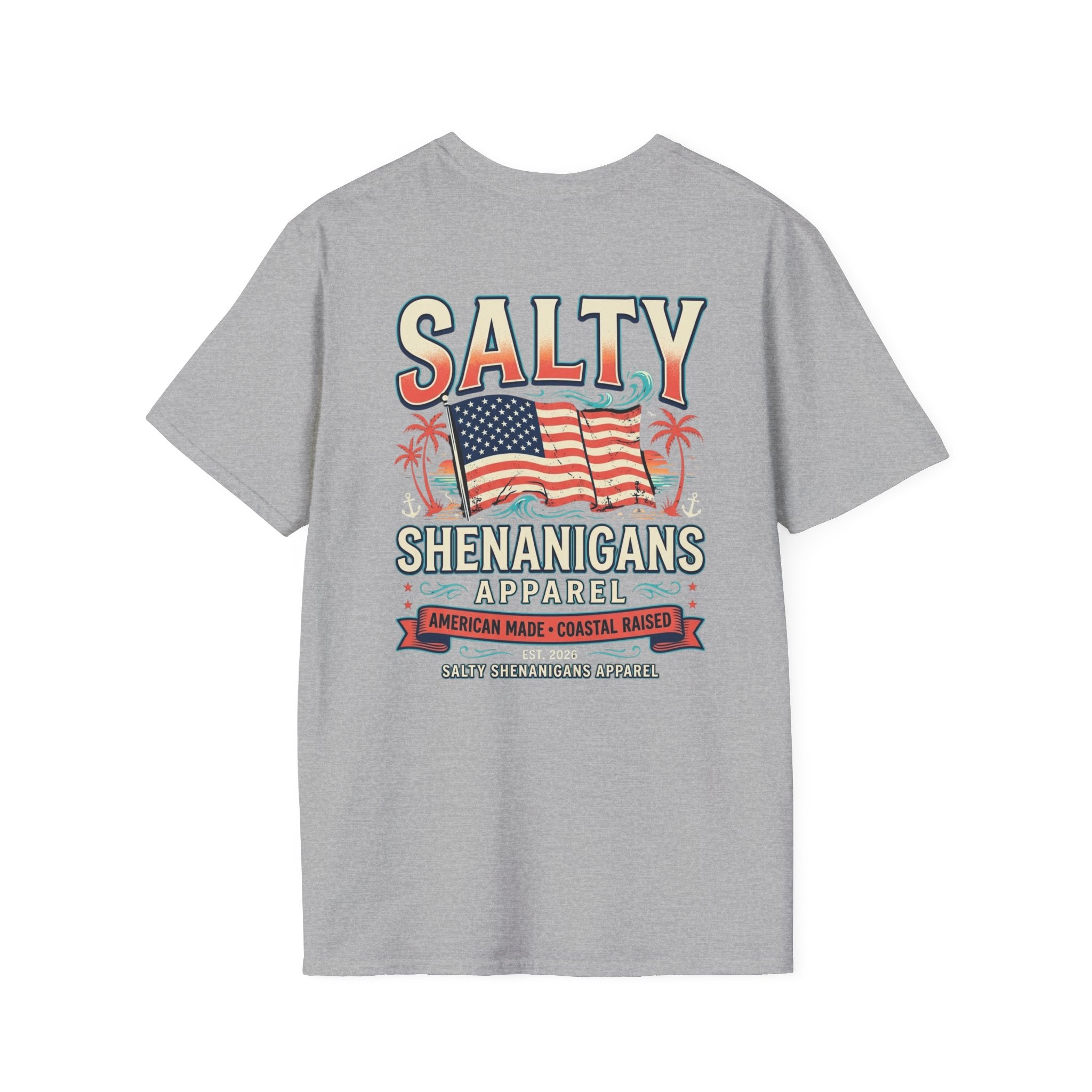 American Made Coastal Raised Patriotic T-Shirt Printify