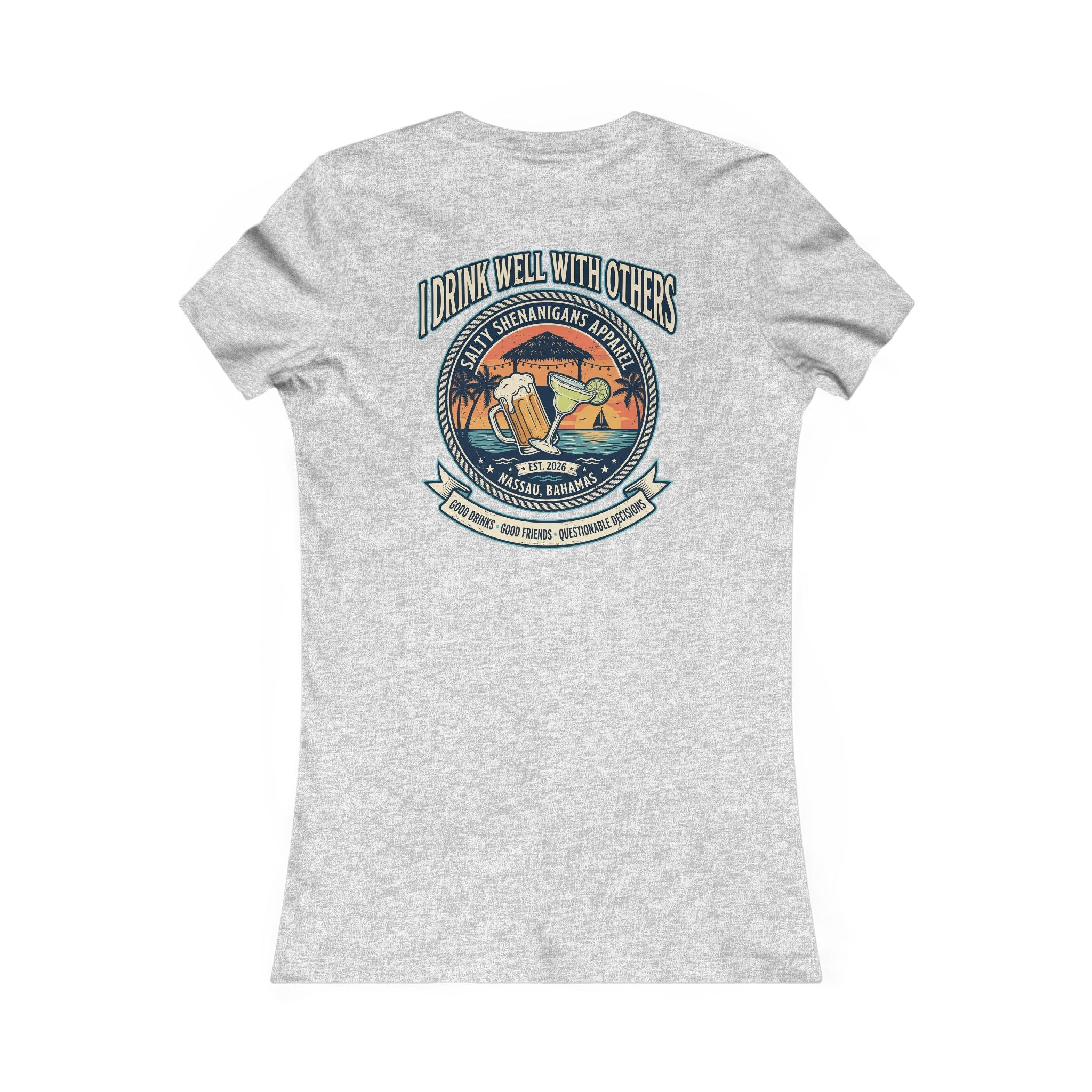 I Drink Well With Others Women's Beach Bar T-Shirt Printify