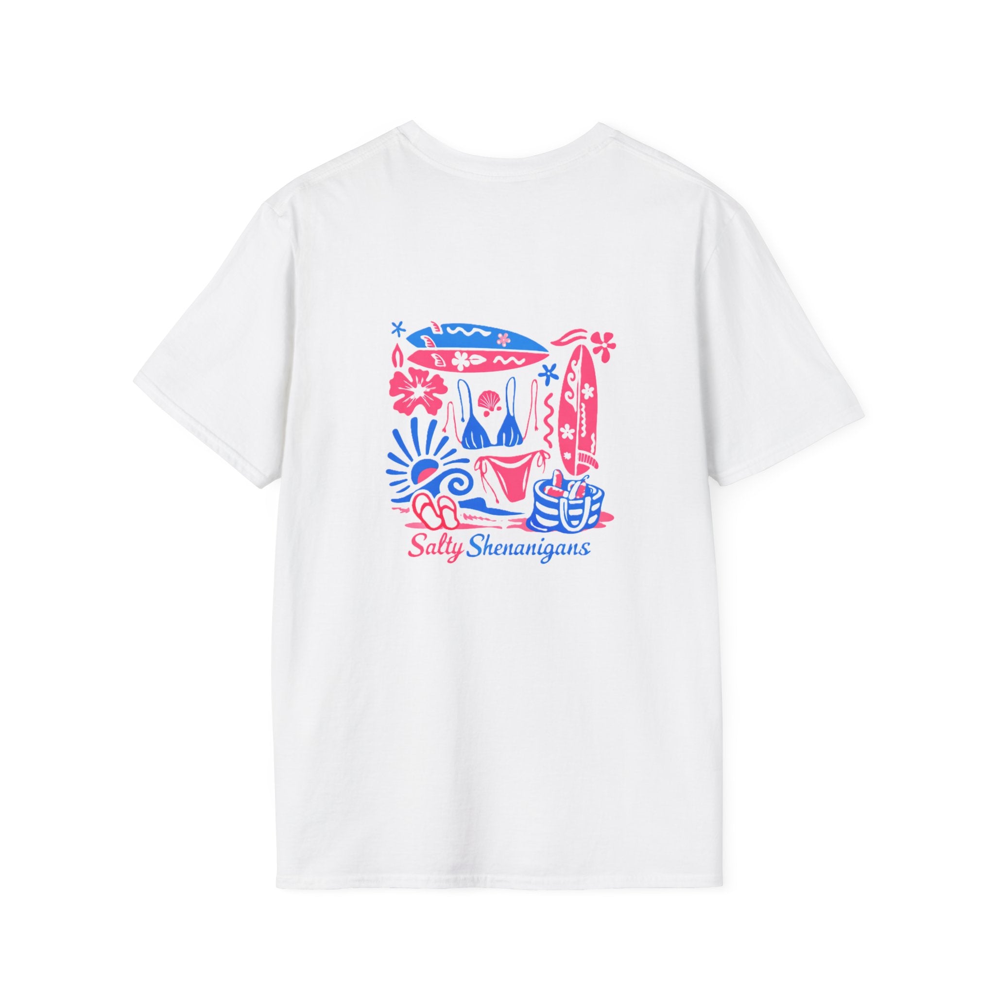 Salty Shenanigans Beach Club T-Shirt — Graphic Beach Scene Tee