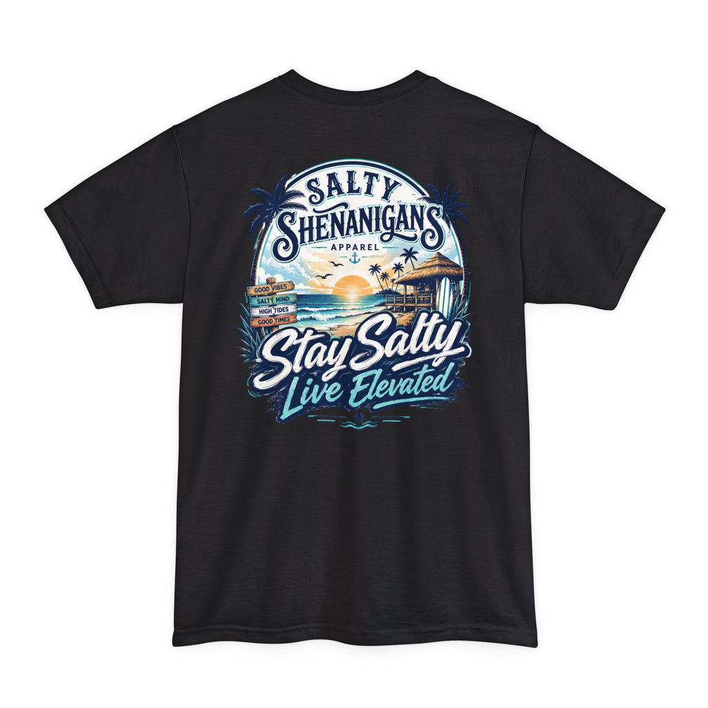 Stay Salty, Live Elevated Coastal Beach Bar Tall Tee Printify