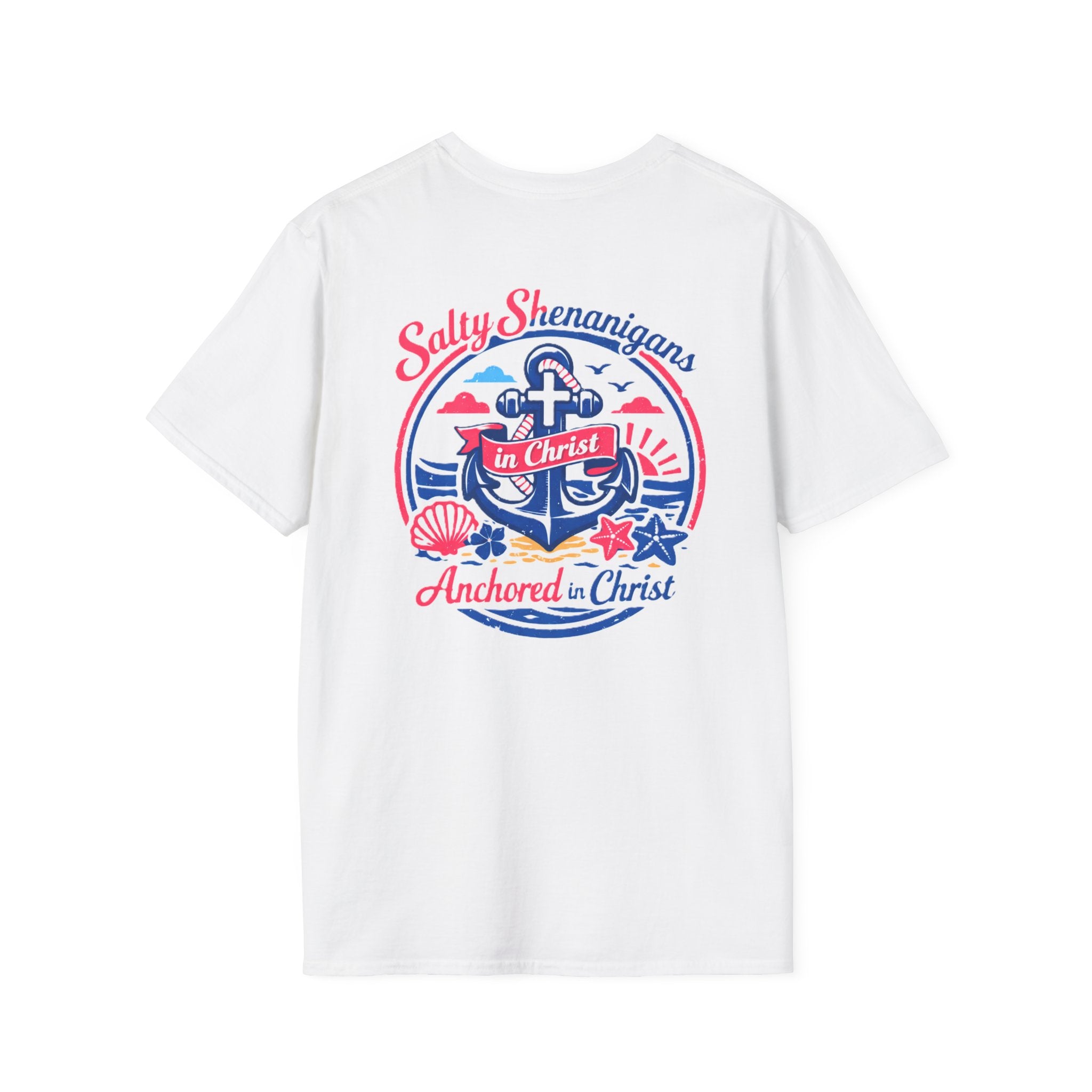 Retro Anchored in Christ Salty Shenanigans Tee Shirt Printify