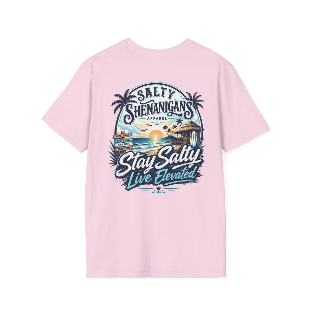 Stay Salty, Live Elevated Coastal Beach Bar Tee Printify