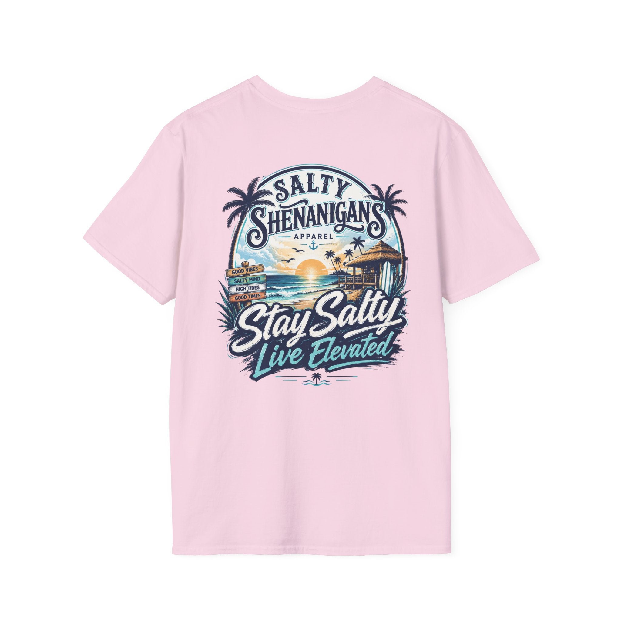 Stay Salty, Live Elevated Coastal Beach Bar Tee Printify