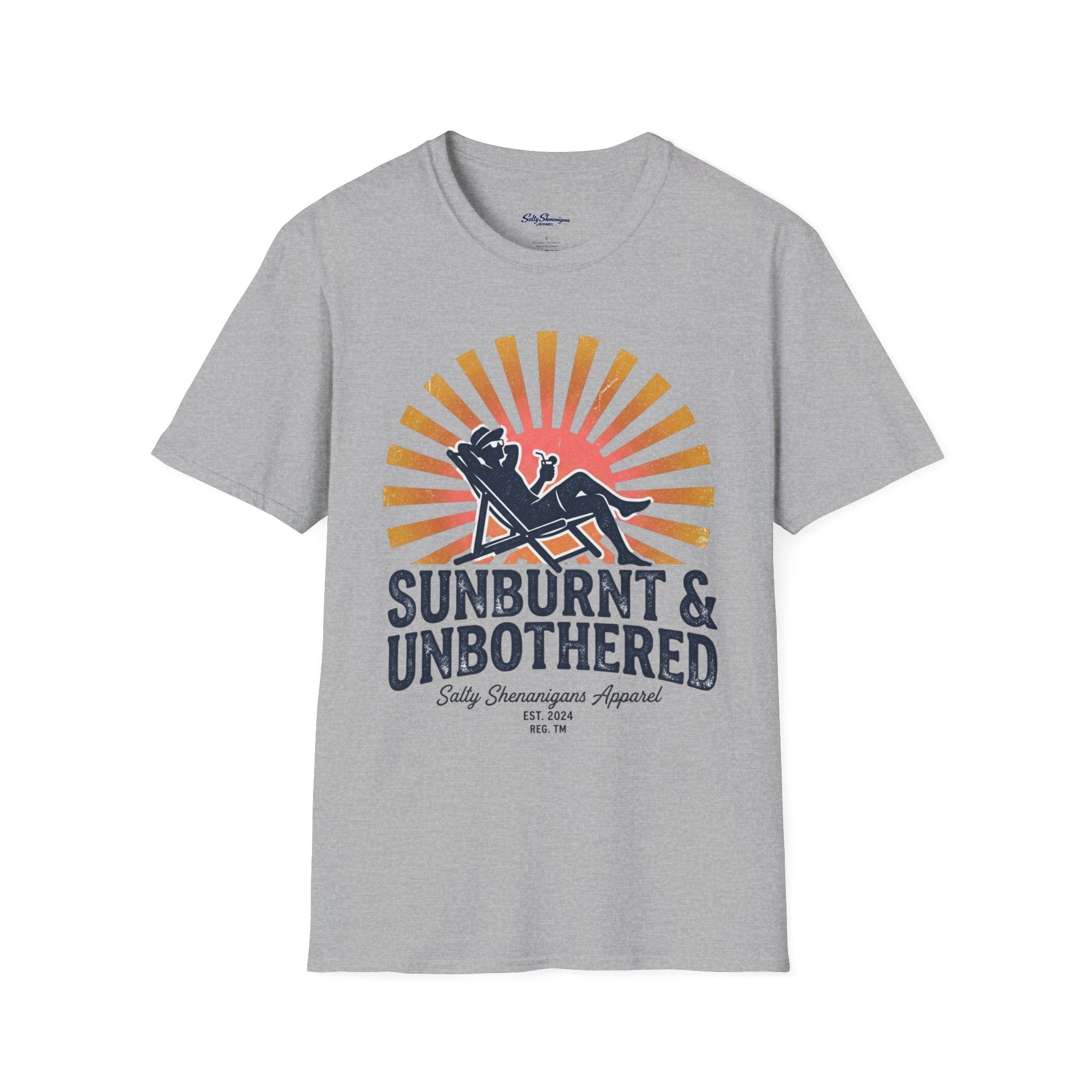 Salty Shenanigans Apparel Sunburnt & Unbothered T-Shirt Printify