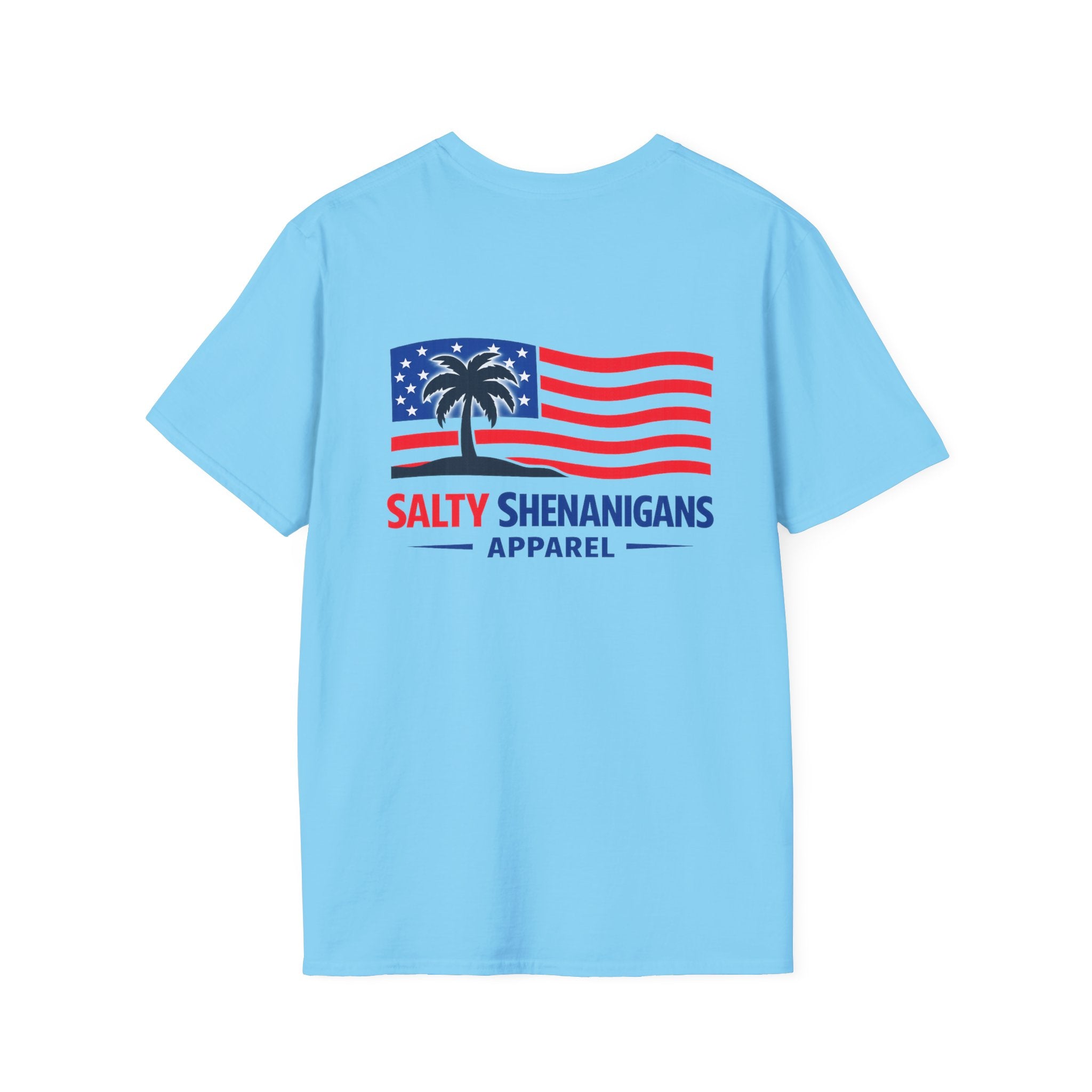 Salty Shenanigans Apparel USA Flag Palm T-Shirt Printify