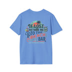 If Lost Return Me To The Beach Bar T-Shirt | Funny Coastal Vacation Graphic Tee | Gildan 64000 | Salty Shenanigans Apparel Printify