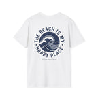 Salty Shenanigans Apparel The Beach Is My Happy Place T-Shirt Printify