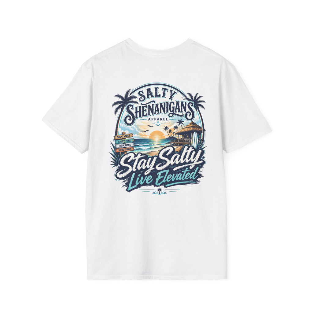Stay Salty, Live Elevated Coastal Beach Bar Tee Printify