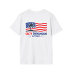 Salty Shenanigans Apparel USA Flag Palm T-Shirt Printify