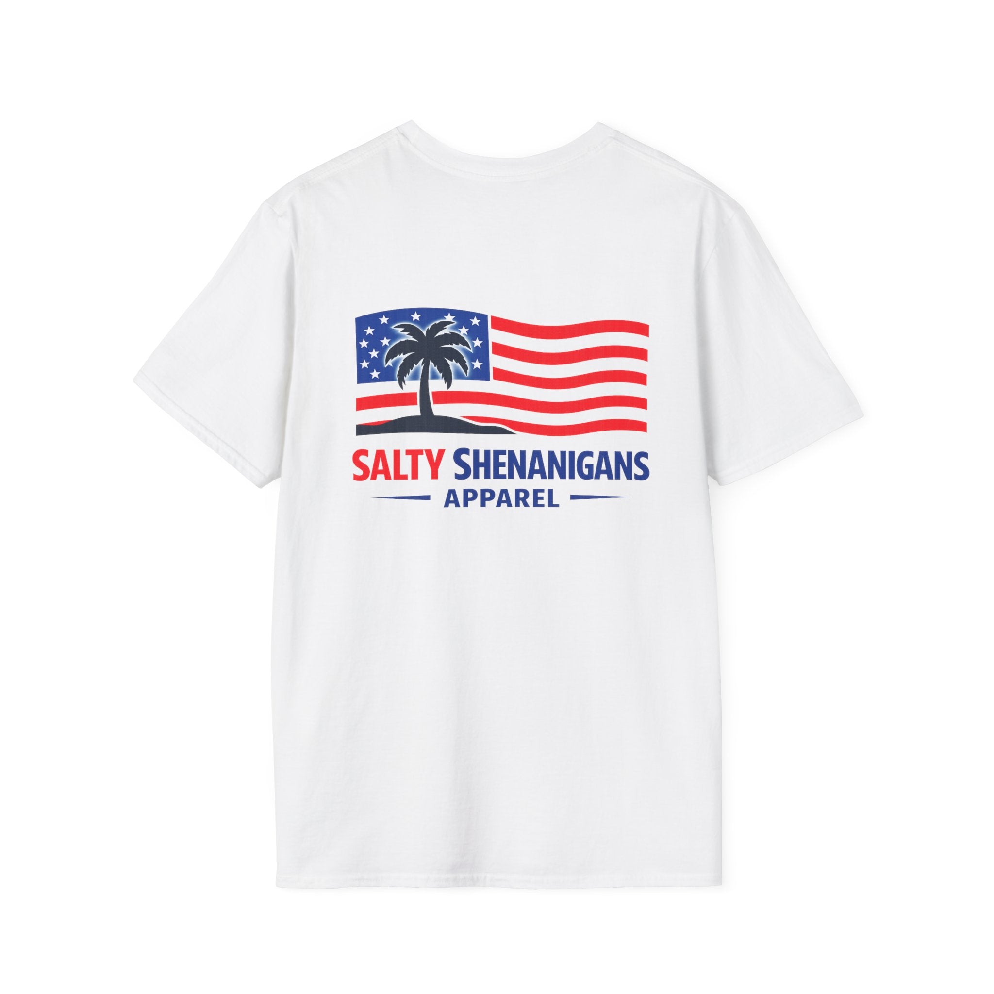 Salty Shenanigans Apparel USA Flag Palm T-Shirt Printify