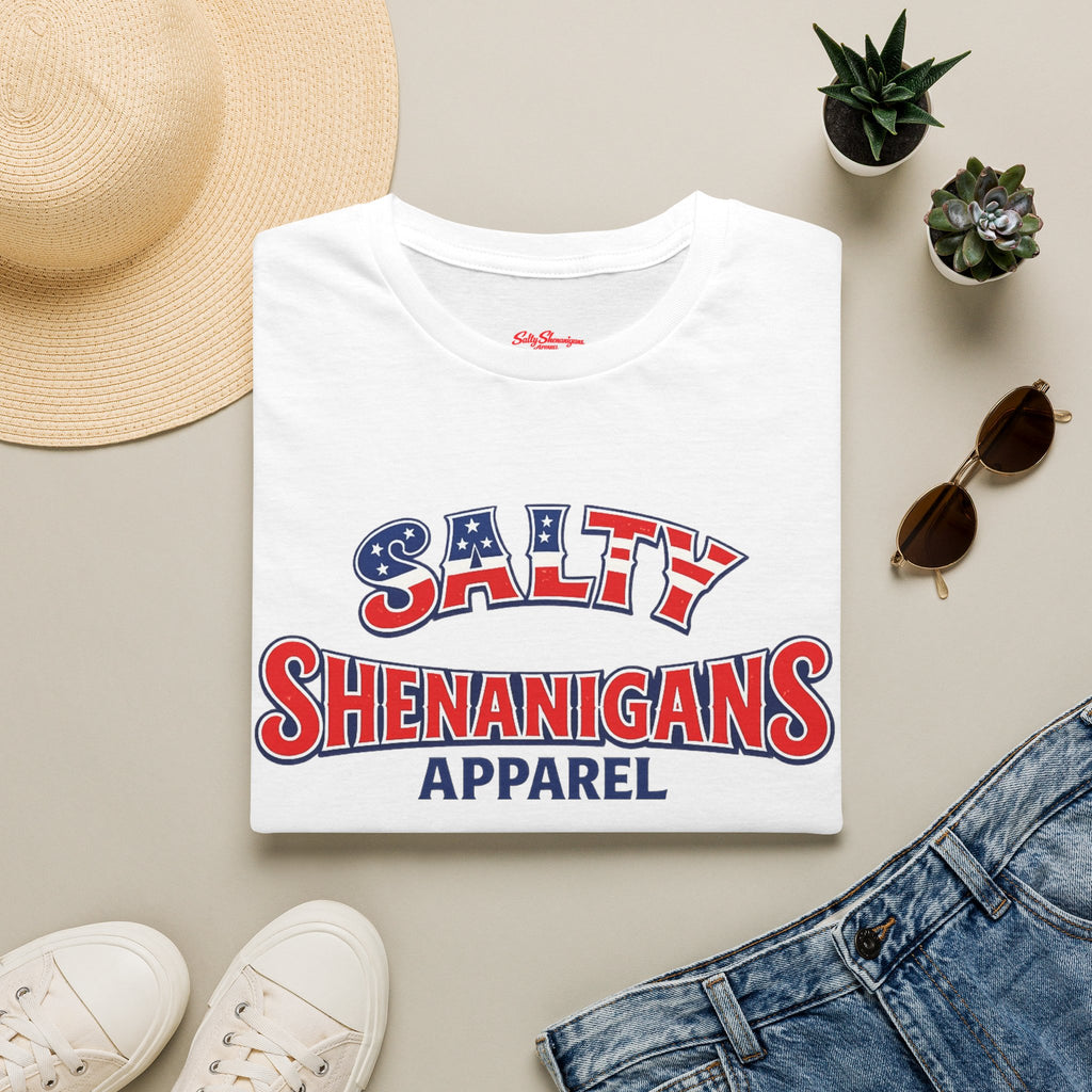 Salty Shenanigans Apparel Red/White/Blue T-Shirt Printify