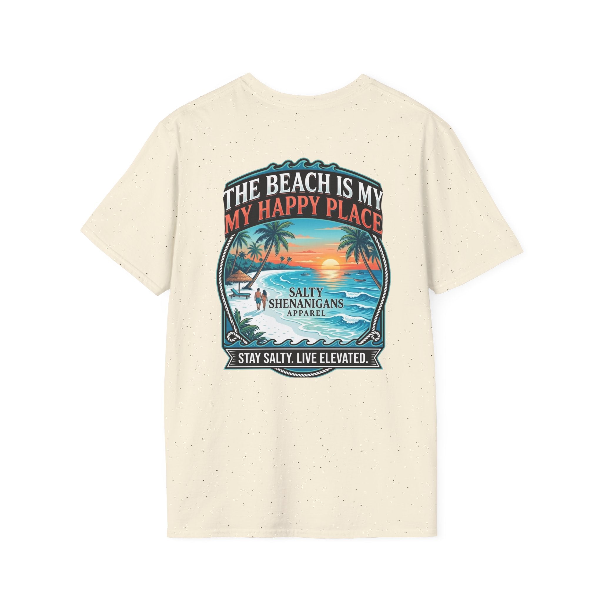 The Beach Is My Happy Place T-Shirt | Premium Coastal Graphic Tee Printify