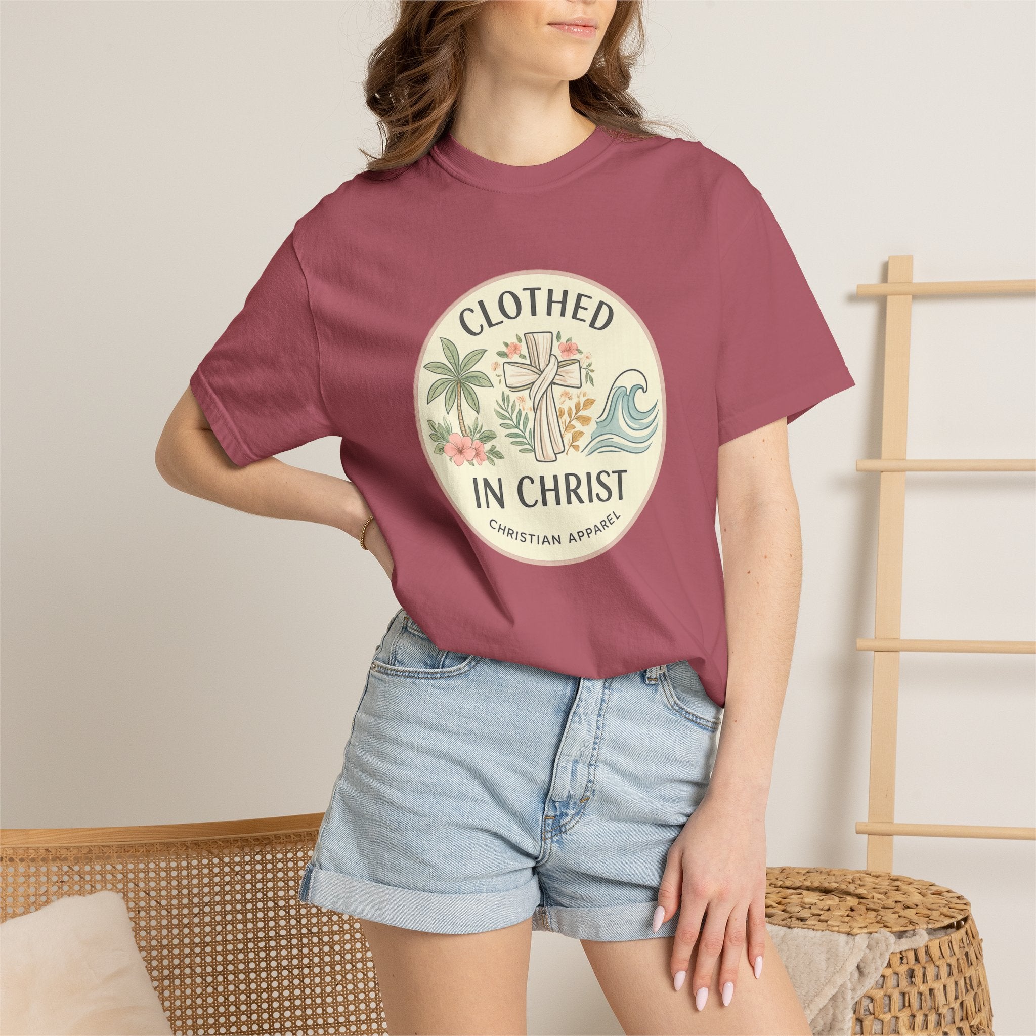 Clothed in Christ Graphic T-Shirt — Christian Faith Tee Printify