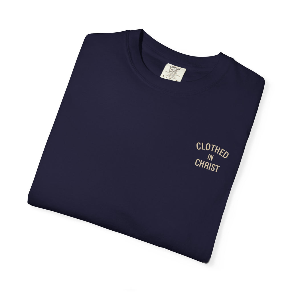 Clothed In Christ T‑Shirt — Isaiah 43:2 Beach Tee Printify