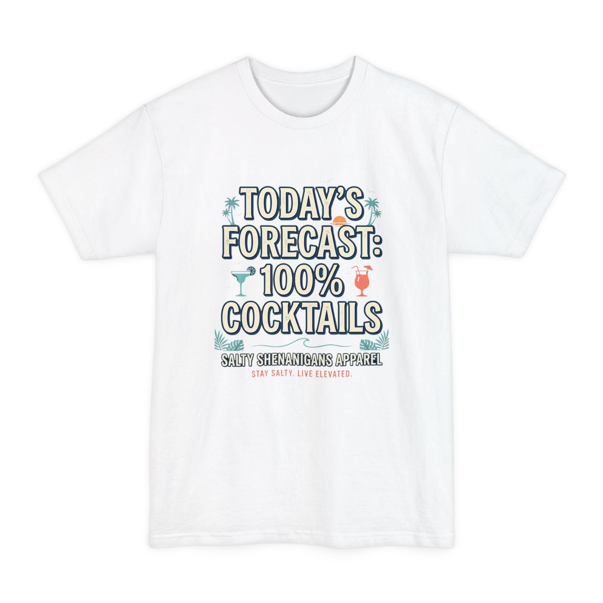 Today's Forecast: 100% Cocktails Tall T-Shirt | Hanes Beefy-T® Tall Tee Printify
