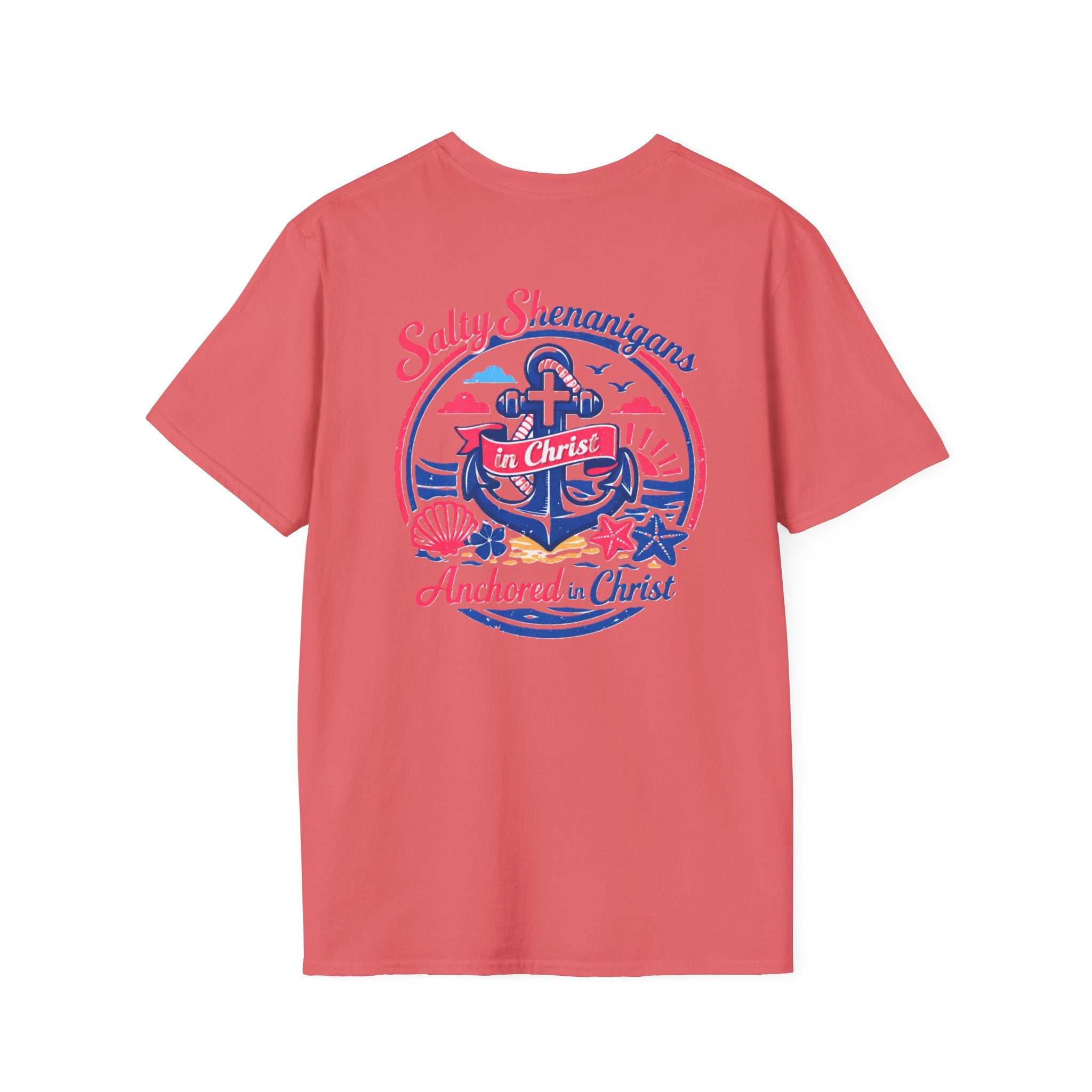 Retro Anchored in Christ Salty Shenanigans Tee Shirt Printify
