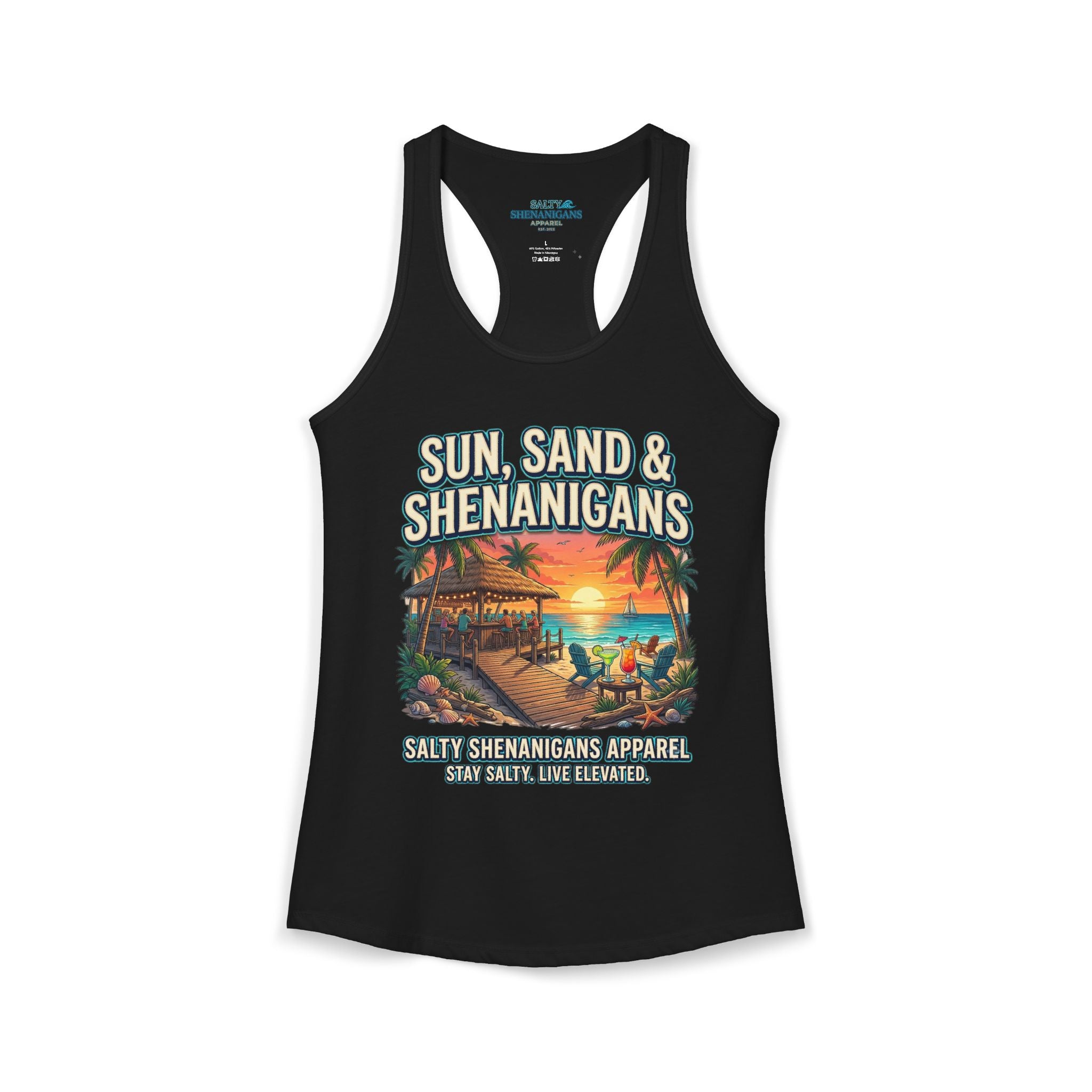 Sun, Sand & Shenanigans Women's Racerback Tank Top Printify