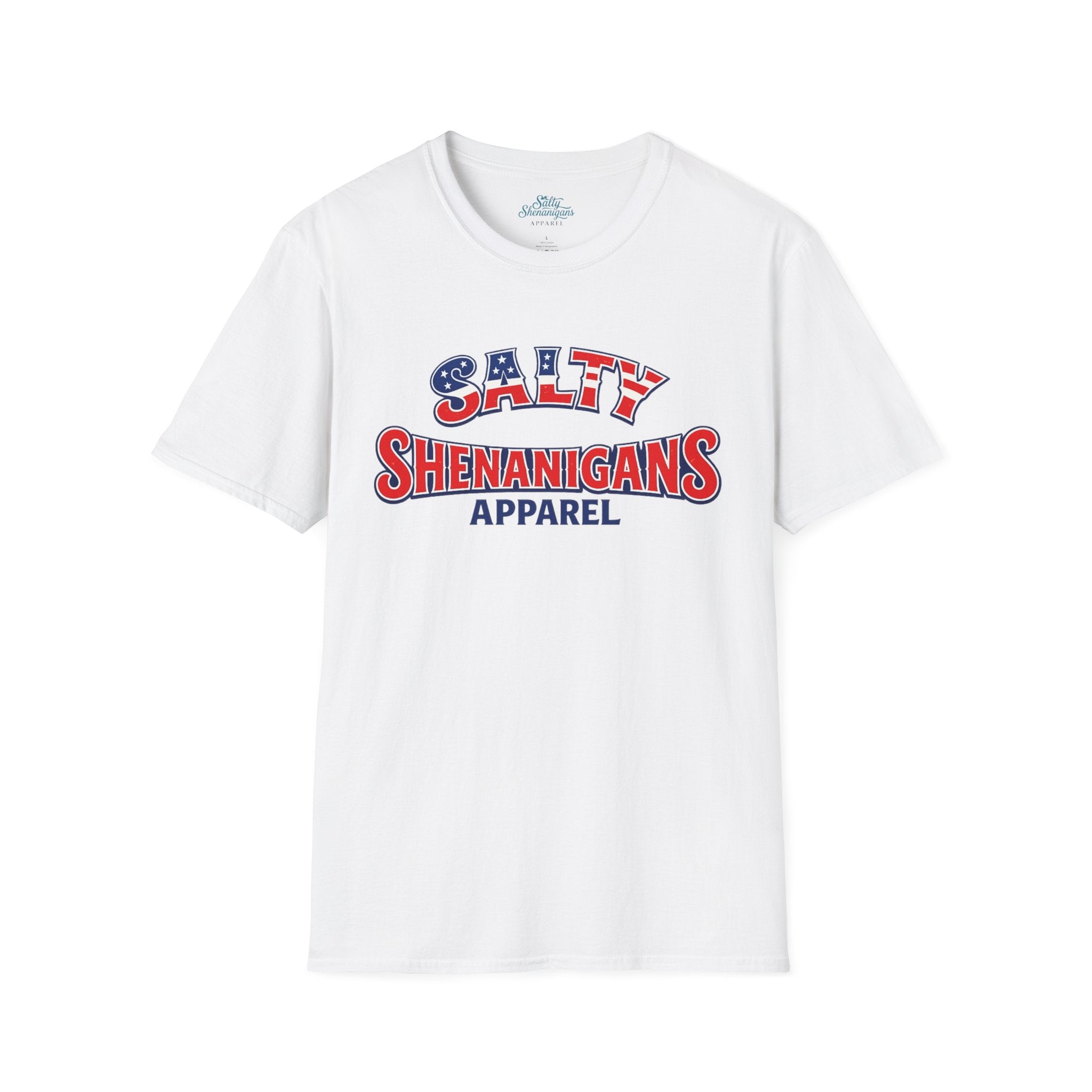 Salty Shenanigans Apparel Red/White/Blue T-Shirt Printify