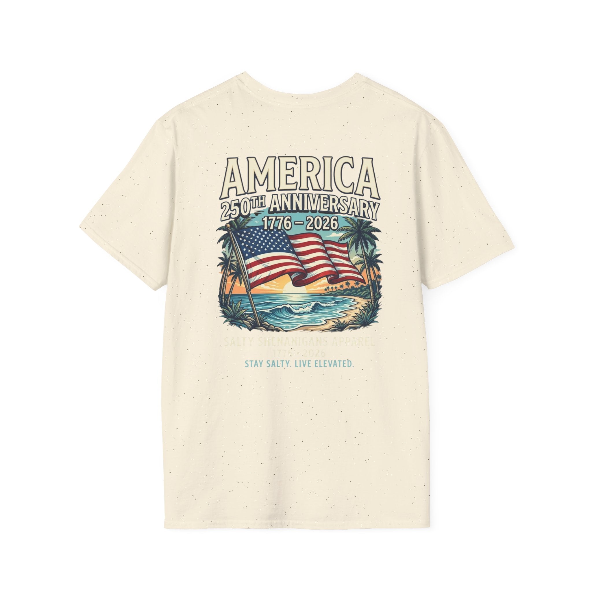America 250th Anniversary Coastal Flag Tee | Salty Shenanigans Apparel Printify