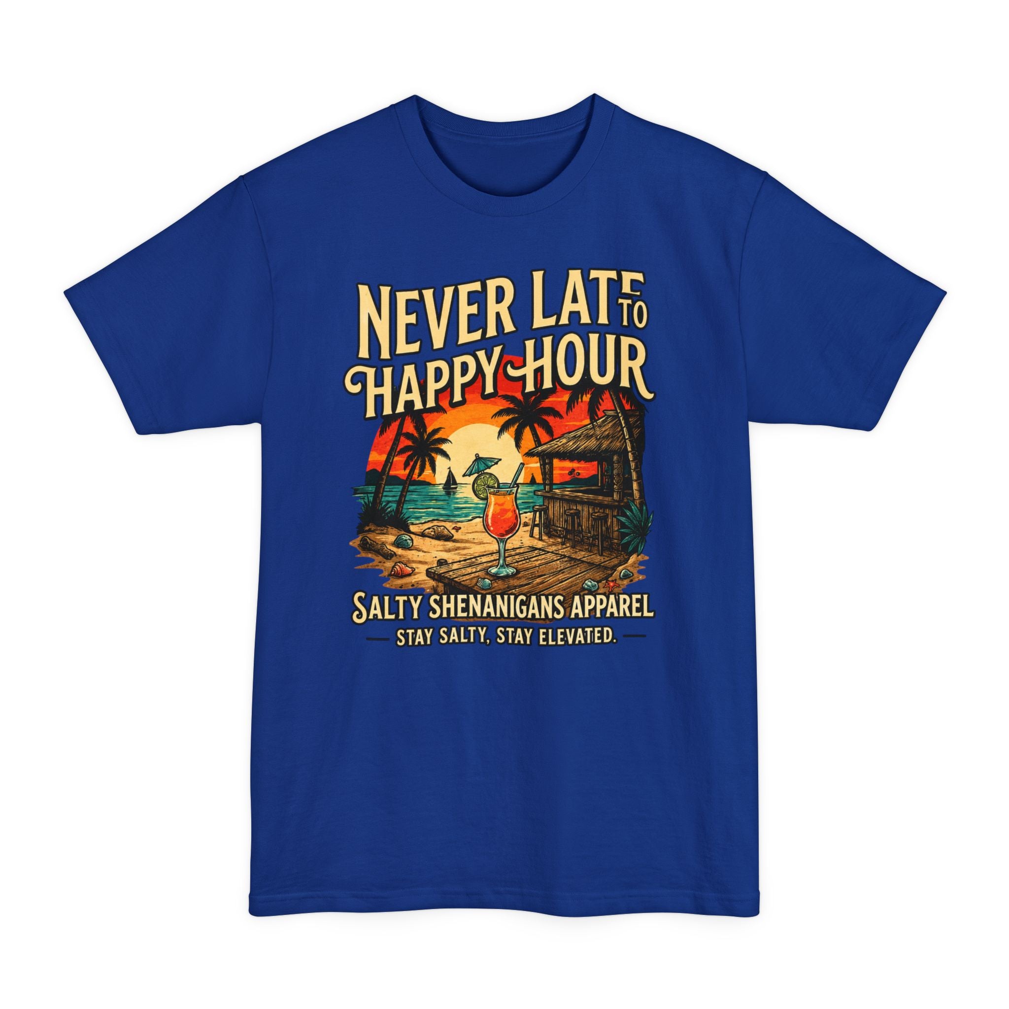 Never Late to Happy Hour Hanes Beefy-T® Tall Tee Printify