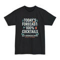 Today's Forecast: 100% Cocktails Tall T-Shirt | Hanes Beefy-T® Tall Tee Printify