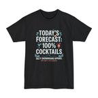 Today's Forecast: 100% Cocktails Tall T-Shirt | Hanes Beefy-T® Tall Tee Printify