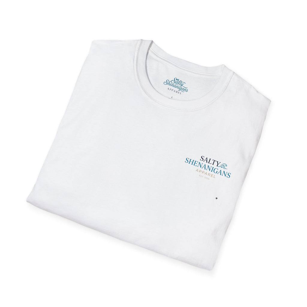 Never Late To Happy Hour Coastal Graphic Tee | Salty Shenanigans Apparel Printify