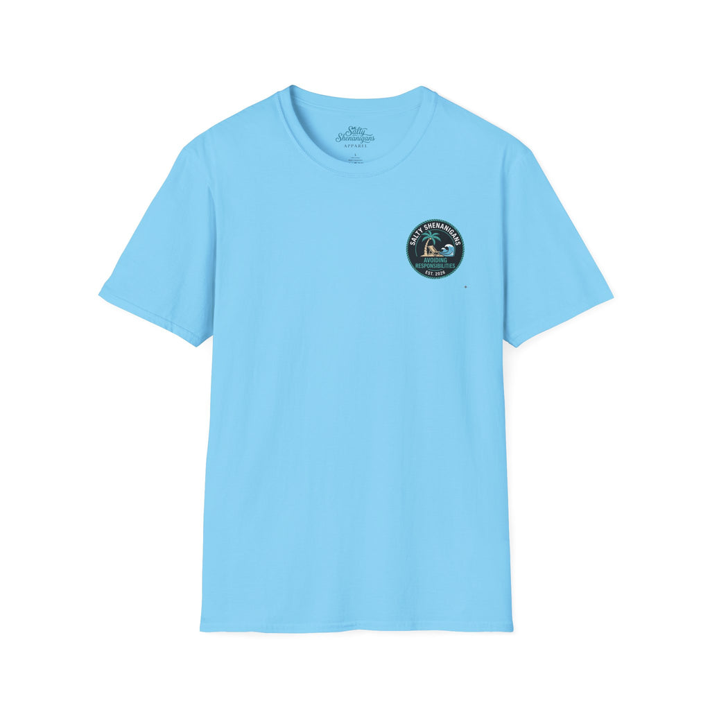 Avoiding Responsibilities Coastal Lifestyle Graphic Tee Printify