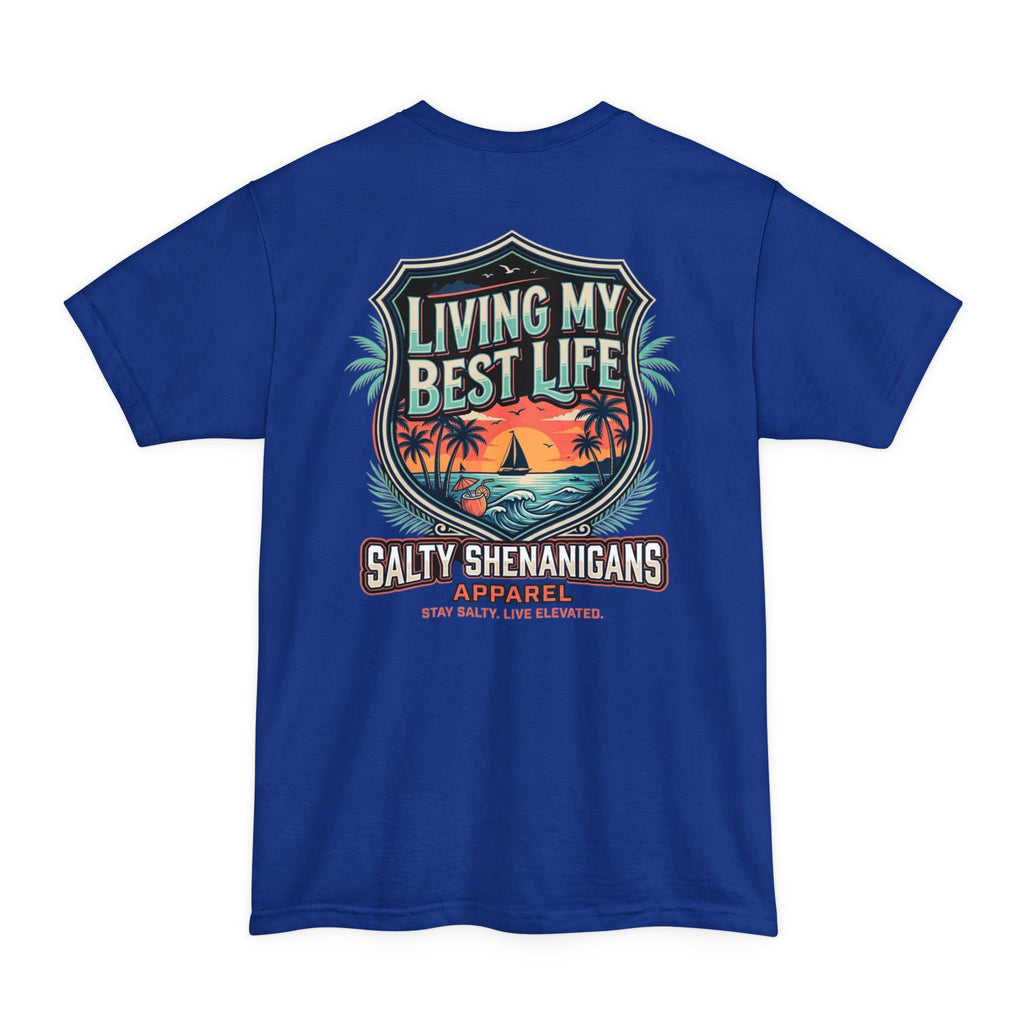 Living My Best Life Shirt | Beach Vacation Tall Tee Printify
