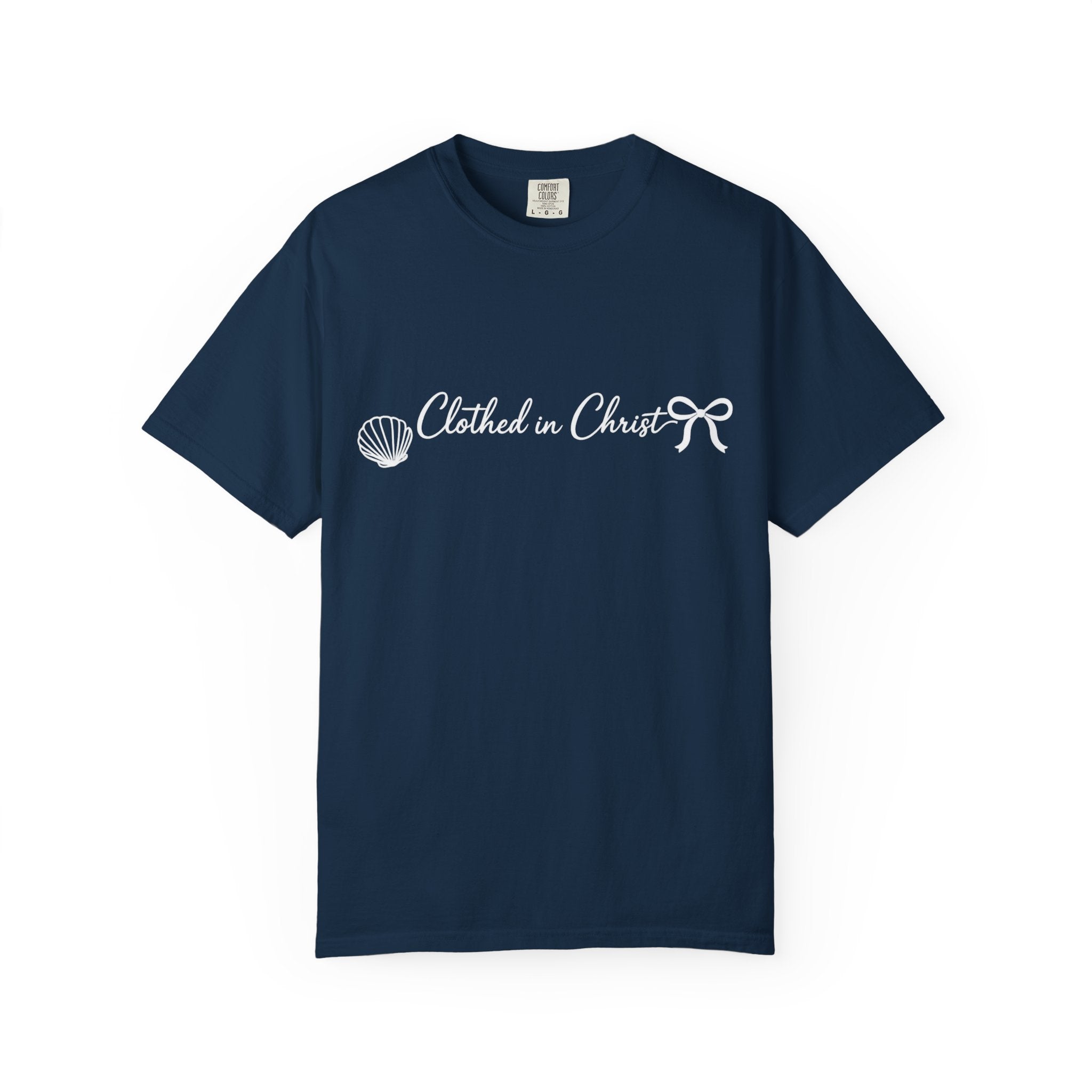 Clothed in Christ T-Shirt- White Graphic Printify