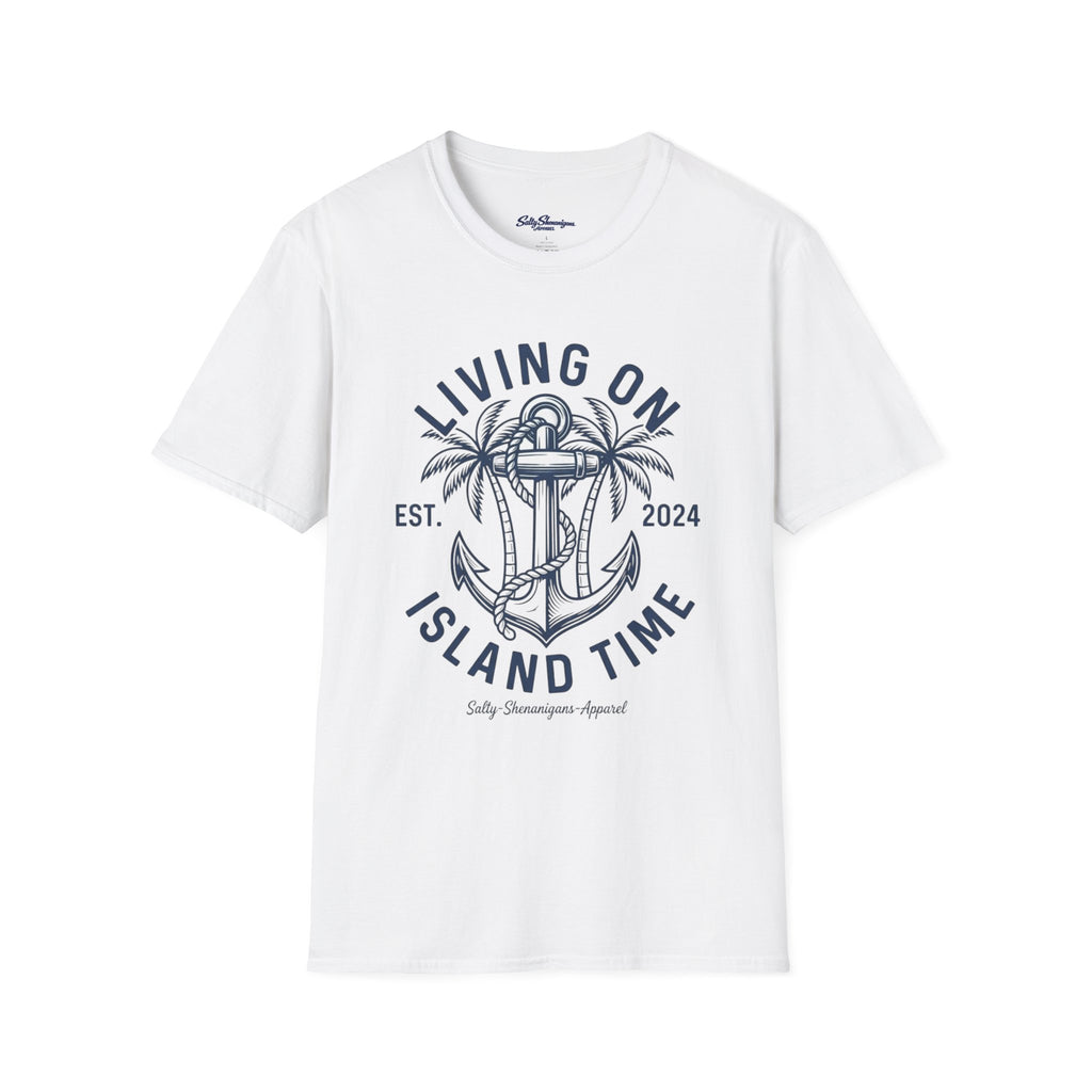 Salty Shenanigans Apparel Living On Island Time T-Shirt Printify